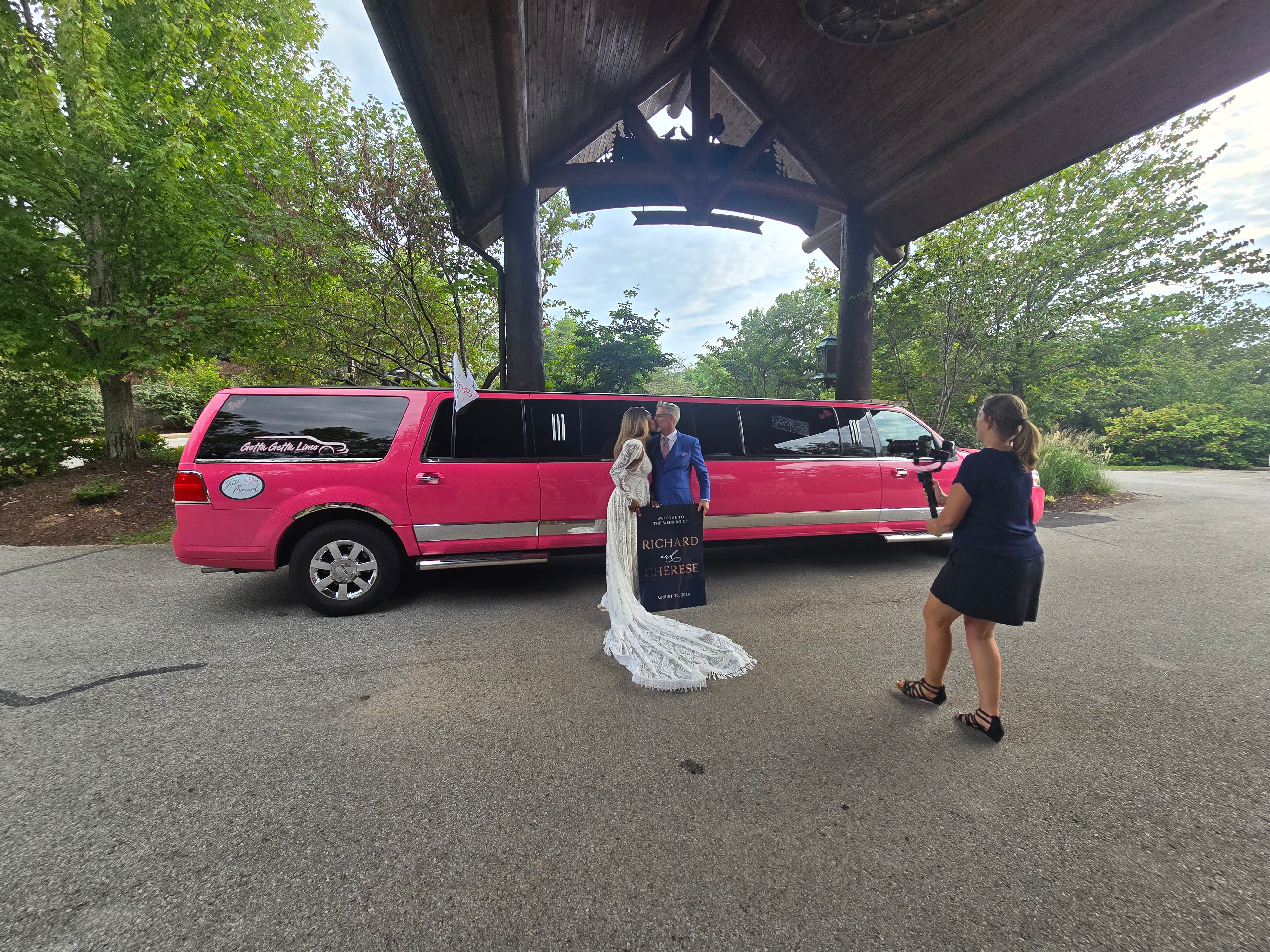 Pinkey Pink Limo at a Wedding - Springfield MO Luxury Transportation