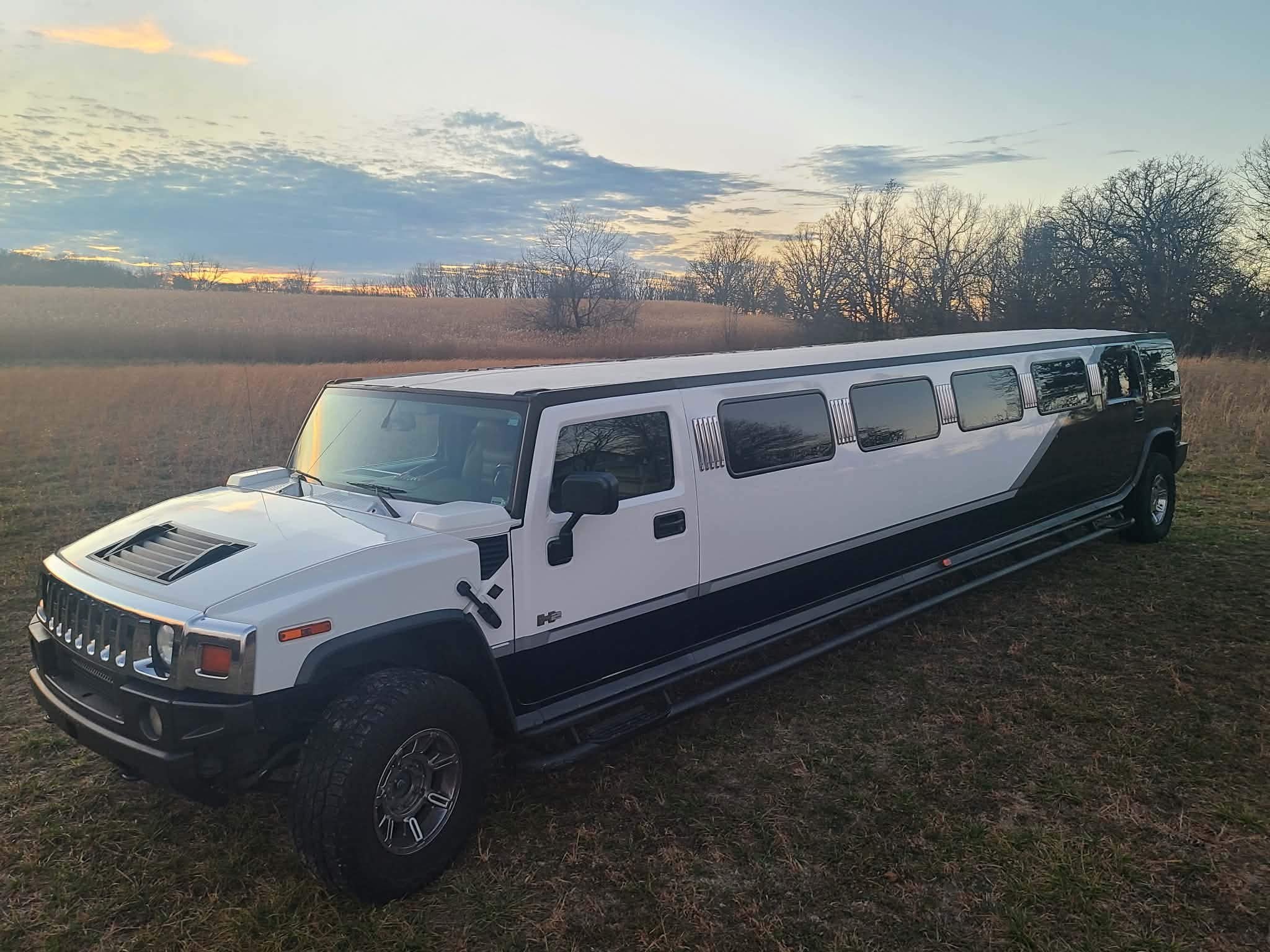 H2 Thunder Hummer Limo Aerial View - Luxury Transportation Springfield MO