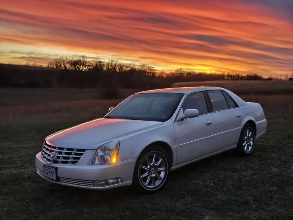 White Chrysler 300 at sunset
